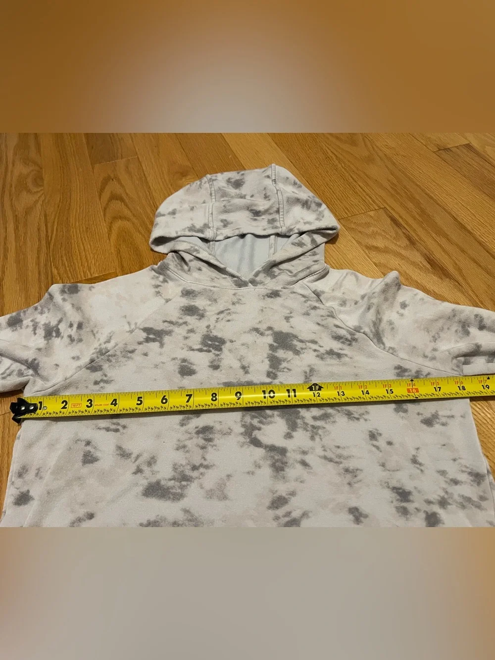 Athleta Girl In Your Element Gray and White Tie-Dye Hoodie
